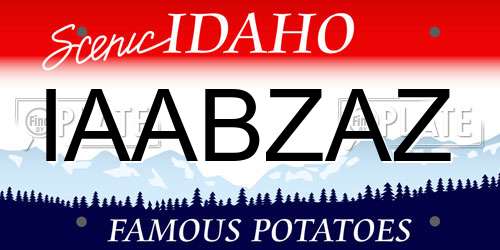 IAABZAZ Idaho License Plate
