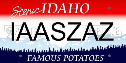 IAASZAZ Idaho License Plate
