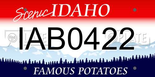 IAB0422 Idaho License Plate