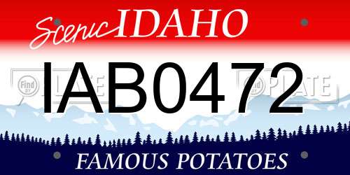 IAB0472 Idaho License Plate