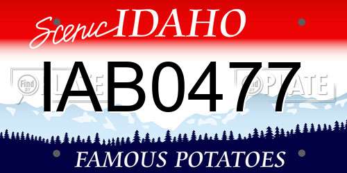 IAB0477 Idaho License Plate