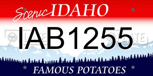 IAB1255 Idaho License Plate