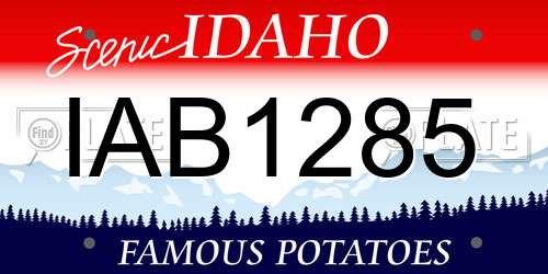 IAB1285 Idaho License Plate