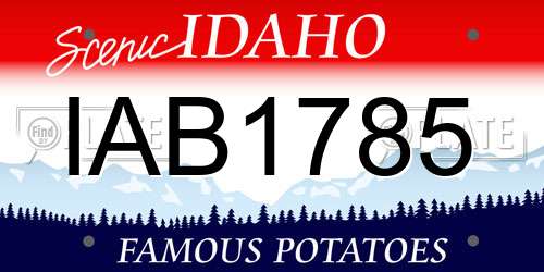 IAB1785 Idaho License Plate