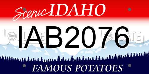 IAB2076 Idaho License Plate