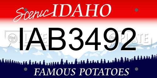 IAB3492 Idaho License Plate