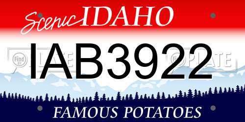 IAB3922 Idaho License Plate