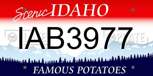 IAB3977 Idaho License Plate