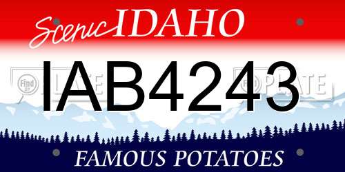 IAB4243 Idaho License Plate