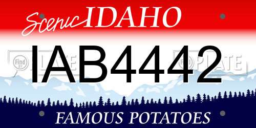 IAB4442 Idaho License Plate