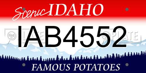 IAB4552 Idaho License Plate