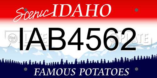 IAB4562 Idaho License Plate