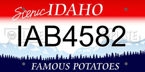 IAB4582 Idaho License Plate