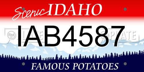 IAB4587 Idaho License Plate