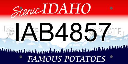IAB4857 Idaho License Plate