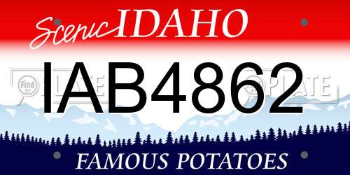 IAB4862 Idaho License Plate