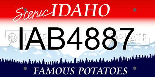 IAB4887 Idaho License Plate