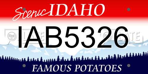 IAB5326 Idaho License Plate