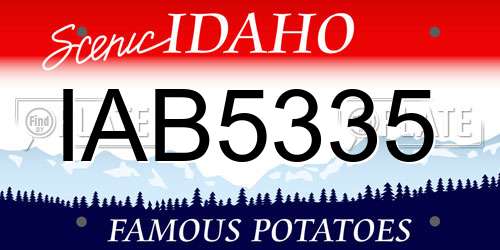 IAB5335 Idaho License Plate