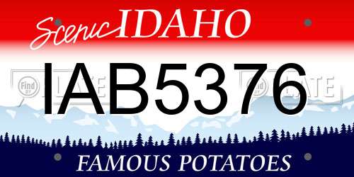 IAB5376 Idaho License Plate