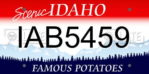 IAB5459 Idaho License Plate