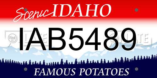 IAB5489 Idaho License Plate