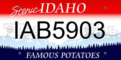 IAB5903 Idaho License Plate