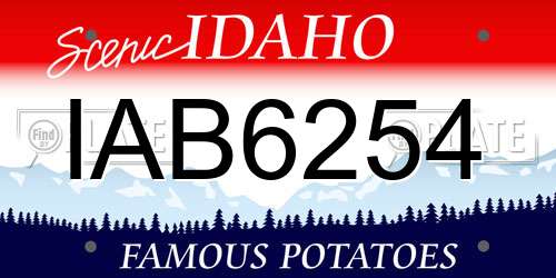IAB6254 Idaho License Plate
