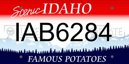 IAB6284 Idaho License Plate