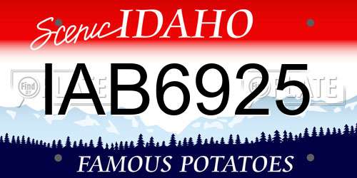 IAB6925 Idaho License Plate