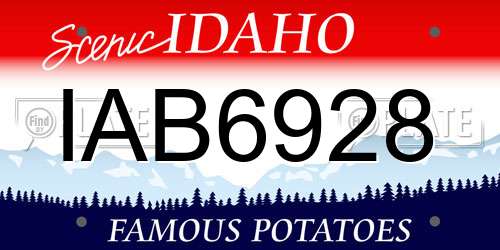 IAB6928 Idaho License Plate