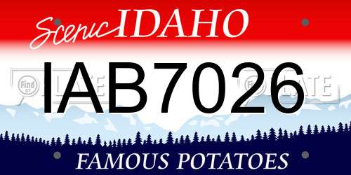IAB7026 Idaho License Plate