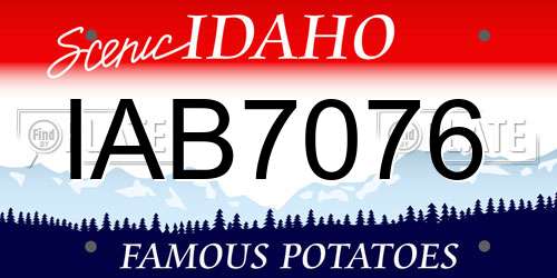IAB7076 Idaho License Plate