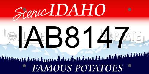 IAB8147 Idaho License Plate