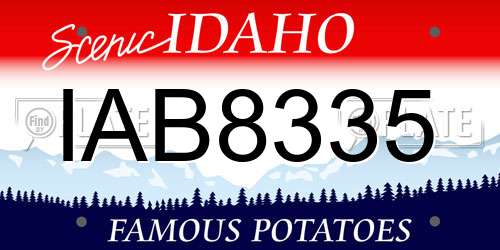 IAB8335 Idaho License Plate