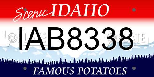 IAB8338 Idaho License Plate