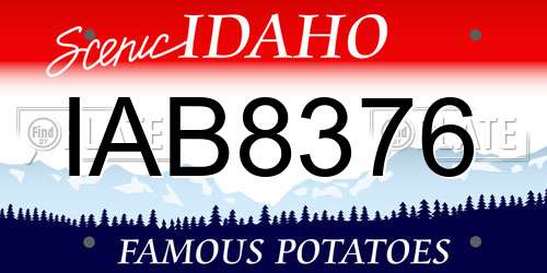 IAB8376 Idaho License Plate