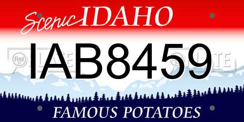 IAB8459 Idaho License Plate