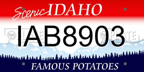 IAB8903 Idaho License Plate