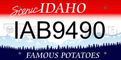 IAB9490 Idaho License Plate