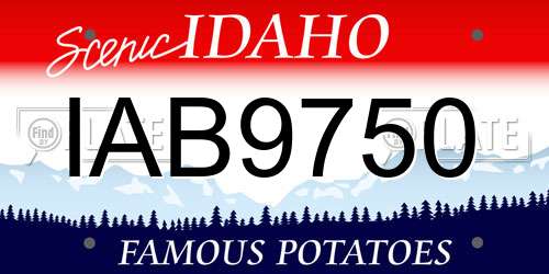 IAB9750 Idaho License Plate