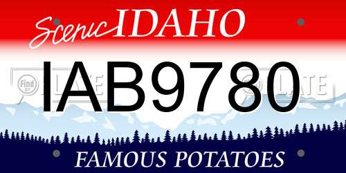 IAB9780 Idaho License Plate