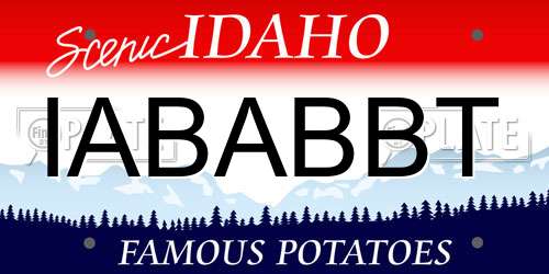 IABABBT Idaho License Plate