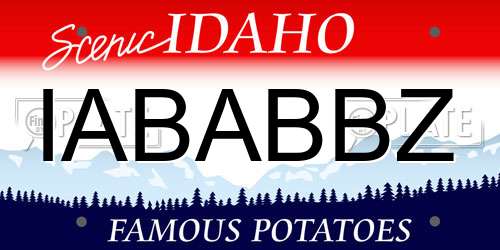 IABABBZ Idaho License Plate