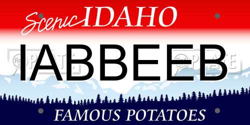 IABBEEB Idaho License Plate