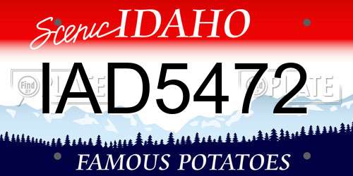 IAD5472 Idaho License Plate