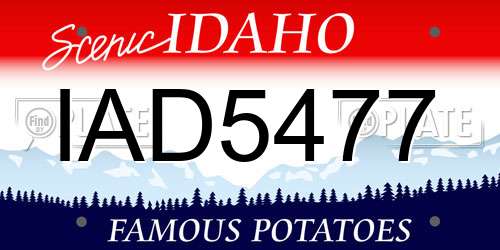 IAD5477 Idaho License Plate