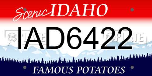 IAD6422 Idaho License Plate