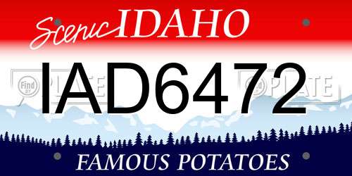 IAD6472 Idaho License Plate
