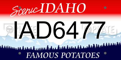 IAD6477 Idaho License Plate